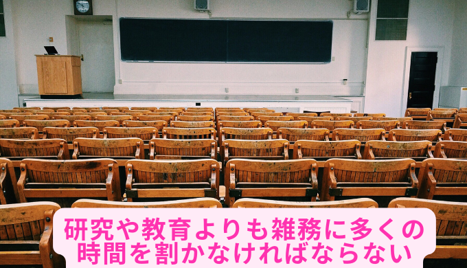 研究や教育よりも雑務に多くの時間を割かなければならない